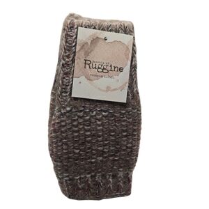 Ruggine Women's Premium Wool Fingerless Gloves One Size Brown Colorful